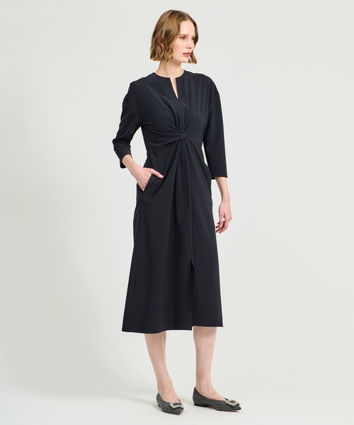 美品❣️定価4.4万円 エストネーション リーフプリントギャザーワンピース 36 美品❣️定価4.4万円 エストネーション リーフプリントギャザー