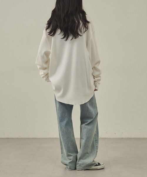 paradigm（パラダイム）の「【paradigm】ガス焼きワッフルクルーネックTL/S（Tシャツ/カットソー・メンズ・ホワイト/ブラック/グレー・MEDIUM/LARGE/X-LARGE）」の11枚目の写真