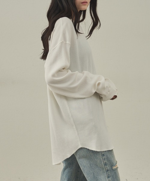 paradigm（パラダイム）の「【paradigm】ガス焼きワッフルクルーネックTL/S（Tシャツ/カットソー・メンズ・ホワイト/ブラック/グレー・MEDIUM/LARGE/X-LARGE）」の7枚目の写真