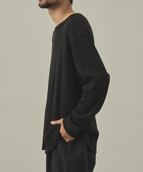 paradigm（パラダイム）の「【paradigm】ガス焼きワッフルクルーネックTL/S（Tシャツ/カットソー・メンズ・ホワイト/ブラック/グレー・MEDIUM/LARGE/X-LARGE）」の14枚目の写真