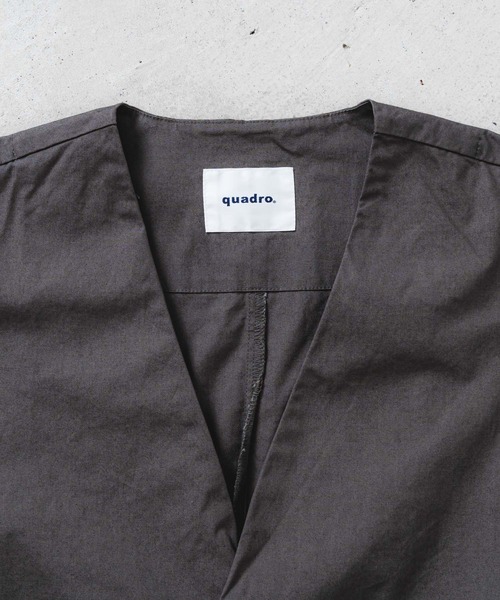 quadro（クオドロ）の「馬布ノーカラージャケット（ノーカラージャケット・レディース・チャコール/ブラック・FREE）」の15枚目の写真