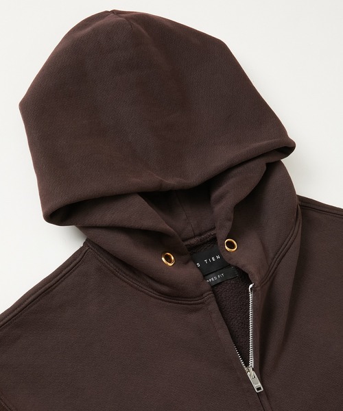 LES TIEN（レスティエン）の「LES TIEN CROPPED ZIP HOODIE SWEATER (CF-1011-PD)（パーカー・メンズ・ブラウン系その他・MEDIUM/LARGE）」の3枚目の写真