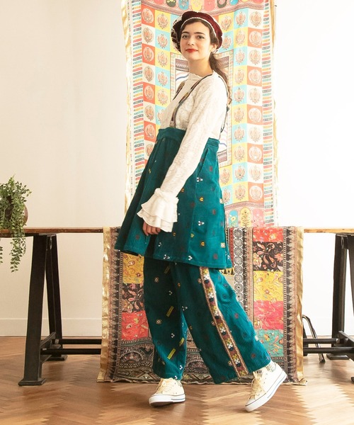 チャイハネ(チャイハネ)の「【チャイハネ】ジャーティコーデュロイ刺繍パンツ(その他パンツ・レディース・ターコイズブルー/ワイン/ホワイト・FREE)」の7枚目の写真