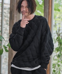 CAMBIO | mlt5430-Wave Quilting Bonding Crew Neck Pullover キルティングプルオーバー(A56425cmb)(Tシャツ/カットソー)