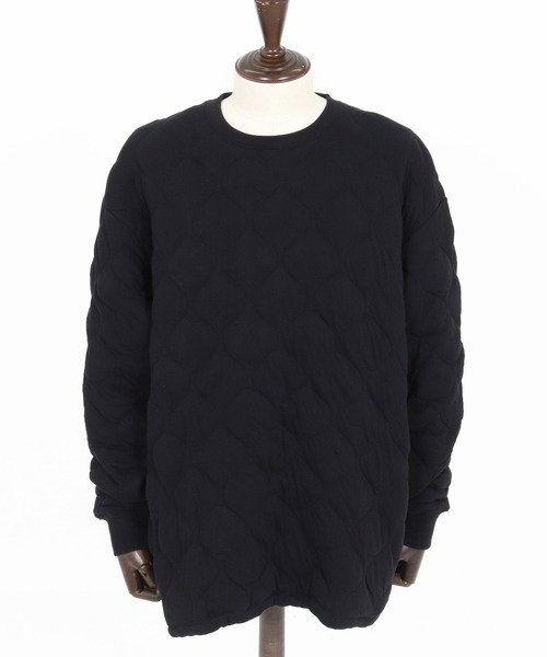 CAMBIO(カンビオ)の「mlt5430-Wave Quilting Bonding Crew Neck Pullover キルティングプルオーバー(A56425cmb)(Tシャツ/カットソー・メンズ・ブラック/ミックスグレー・S/M/L)」の15枚目の写真