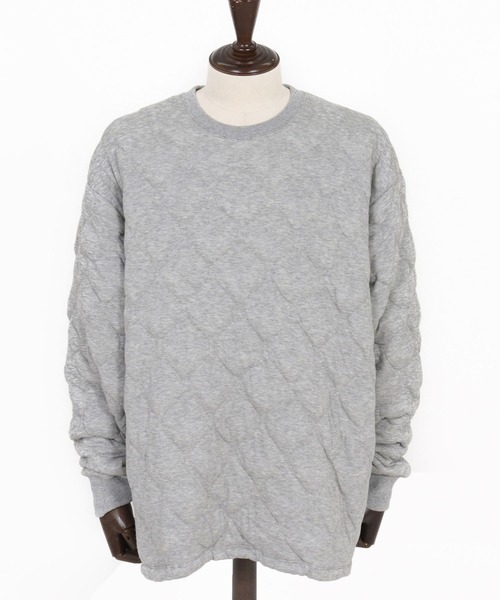 CAMBIO(カンビオ)の「mlt5430-Wave Quilting Bonding Crew Neck Pullover キルティングプルオーバー(A56425cmb)(Tシャツ/カットソー・メンズ・ブラック/ミックスグレー・S/M/L)」の18枚目の写真