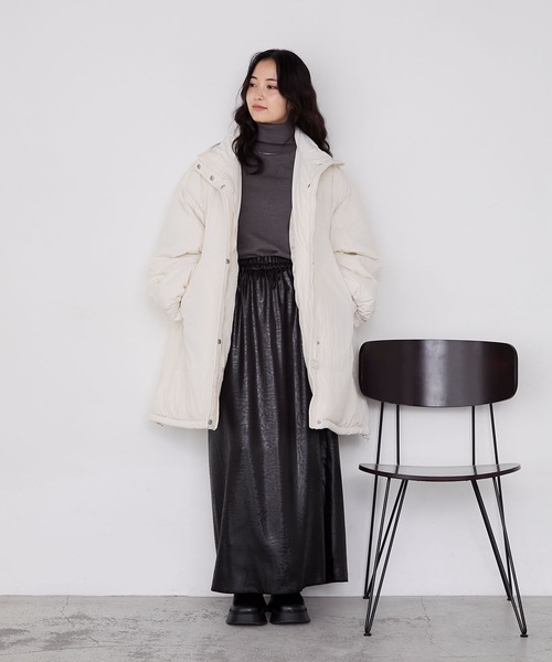 forksy.】〈撥水加工〉ビッグドロスト付きハイネックモンスター中綿