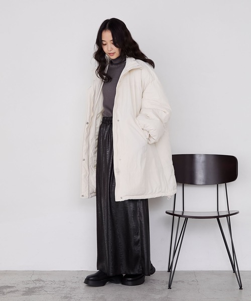 forksy.】〈撥水加工〉ビッグドロスト付きハイネックモンスター中綿