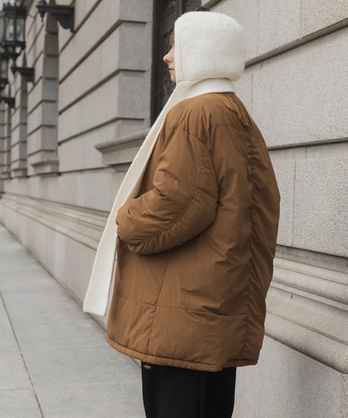 forksy.(フォルクシー)の「【forksy.】〈撥水加工〉ビッグドロスト付きハイネックモンスター中綿コート(ダウンジャケット/コート・レディース・ブラウン/カーキ/ブラック/チャコール/オフホワイト・FREE)」の19枚目の写真