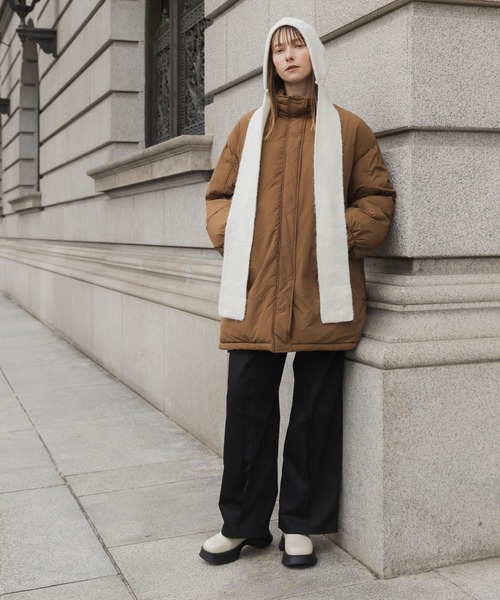 はぎのり forksy.】〈撥水加工〉ビッグドロスト付きハイネックモンスター