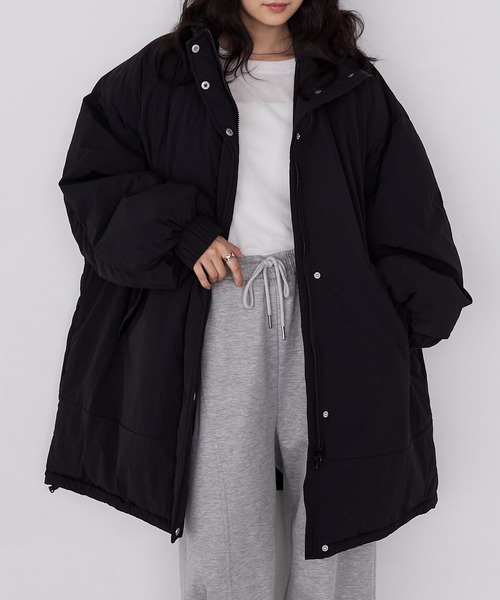 forksy.】〈撥水加工〉ビッグドロスト付きハイネックモンスター中綿