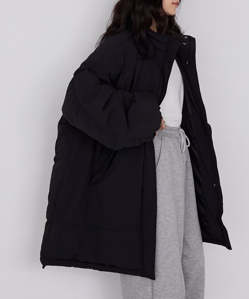 forksy.】〈撥水加工〉ビッグドロスト付きハイネックモンスター中綿