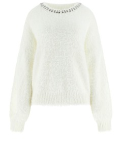 Long Sleeves Crew Neck Arisa Rhinestone Sweater