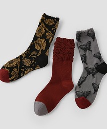 SANSeLF（サンセルフ）の「【SANSeLF】 モチーフソックス バリエーションデザイン 配色アクセント 伸縮フィット saa25a079（ソックス/靴下・レディース）」