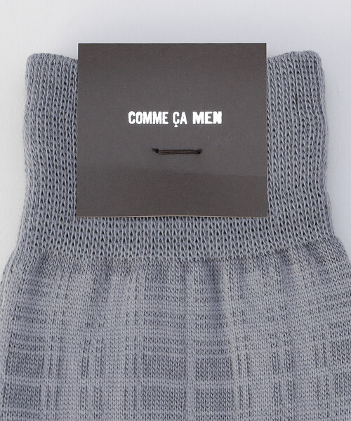 COMME CA MEN（コムサメン）の「チェック柄 クルーソックス（ソックス/靴下・メンズ・ブラック/グレー・27.0cm）」の4枚目の写真