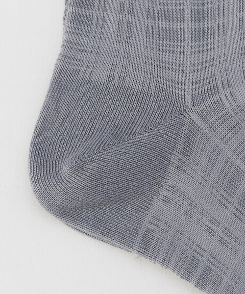 COMME CA MEN（コムサメン）の「チェック柄 クルーソックス（ソックス/靴下・メンズ・ブラック/グレー・27.0cm）」の7枚目の写真