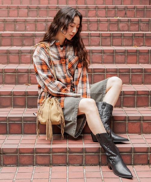 niko and...（ニコアンド）の「オリジナルウエスタンブーツ（ブーツ・レディース・ブラック/キャメル・MEDIUM/LARGE）」の8枚目の写真