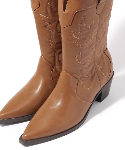 niko and...（ニコアンド）の「オリジナルウエスタンブーツ（ブーツ・レディース・ブラック/キャメル・MEDIUM/LARGE）」の3枚目の写真