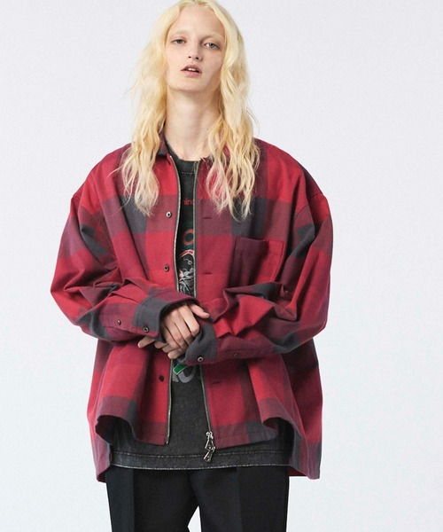 UNISEX》【Italian Dead Stock Fabric】Prime-Over 2way Zip Shirts