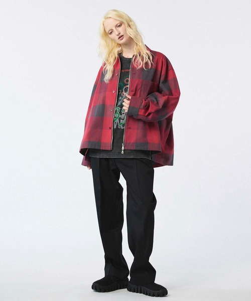 UNISEX》【Italian Dead Stock Fabric】Prime-Over 2way Zip Shirts