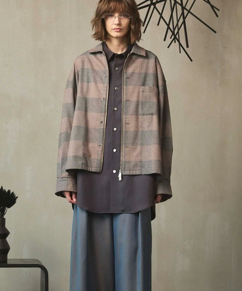 UNISEX》【Italian Dead Stock Fabric】Prime-Over 2way Zip Shirts