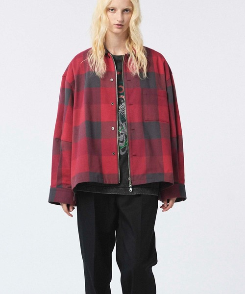 UNISEX》【Italian Dead Stock Fabric】Prime-Over 2way Zip Shirts