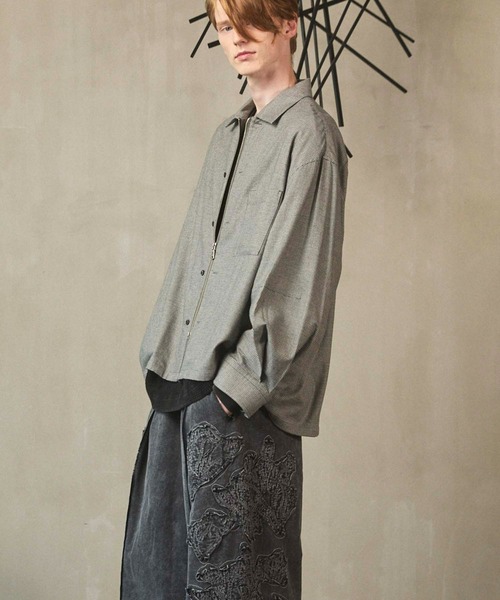 メゾンスペシャル　Prime-Over 2way Zip Shirts UNISEX》【Italian Dead Stock Fabric】Prime-Over 2way Zip Shirts