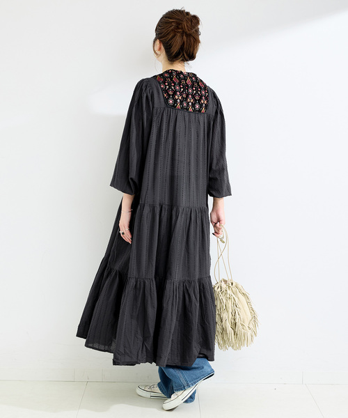 フミエタナカ　刺繍ワンピース WEB限定】手洗い可 / FANAKA / ファナカ ボヘミア刺繍ワンピース