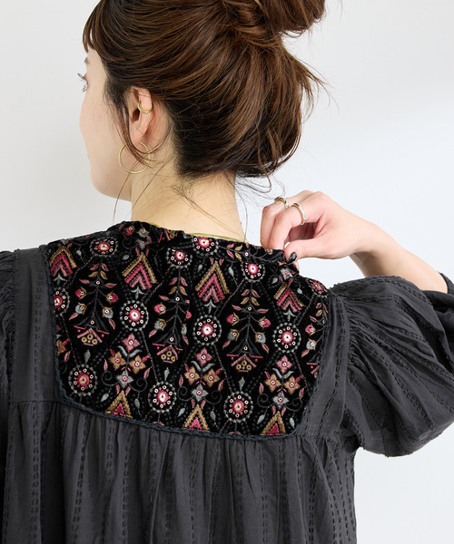 フミエタナカ　刺繍ワンピース FUMIE TANAKA 花柄刺繍ワンピース FUMIE=TANAKA（フミエタナカ