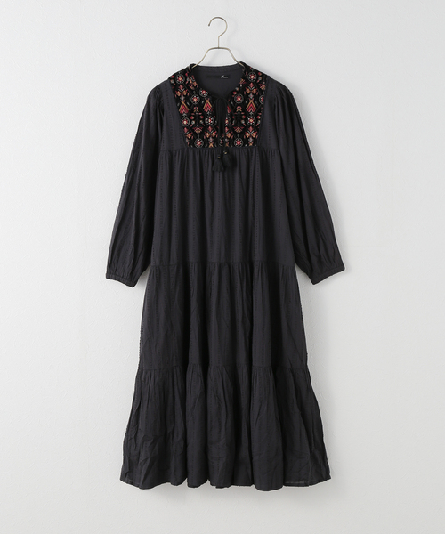 WEB限定】手洗い可 / FANAKA / ファナカ ボヘミア刺繍ワンピース
