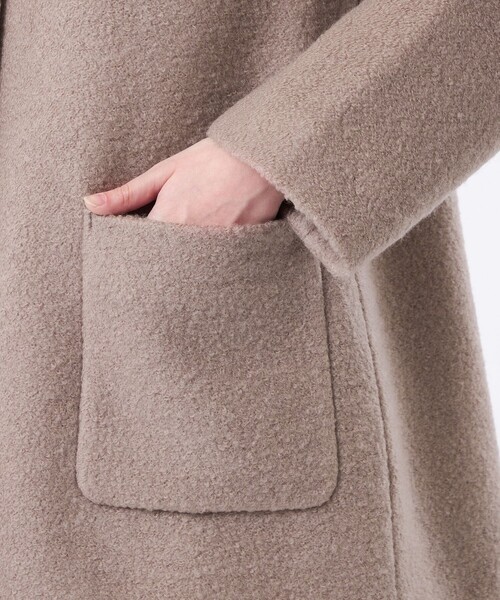 美品✨MACKINTOSH PHILOSOPHYノーカラーウールコート　キャメル MACKINTOSH PHILOSOPHY（マッキントッシュフィロソフィー） ノーカラー