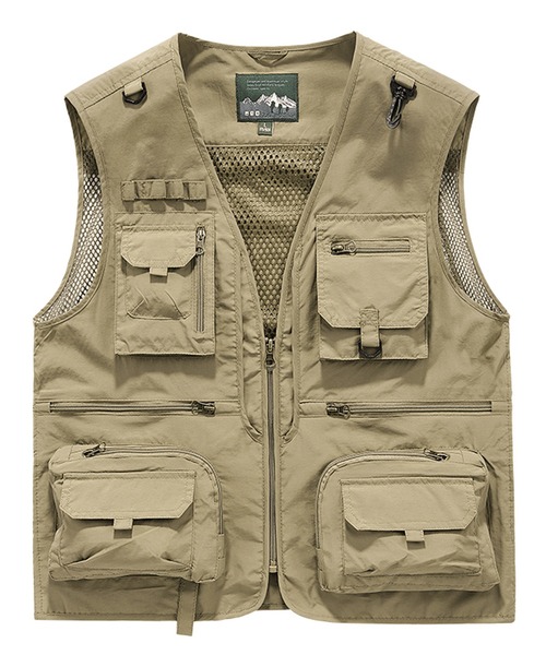 CALIFORNIA OUTFITTERS(カリフォルニア アウトフィッターズ)の「9D7 マルチポケット ユーティリティ ベスト(ベスト・メンズ・ブラック/カーキ・M/L/XL)」の13枚目の写真