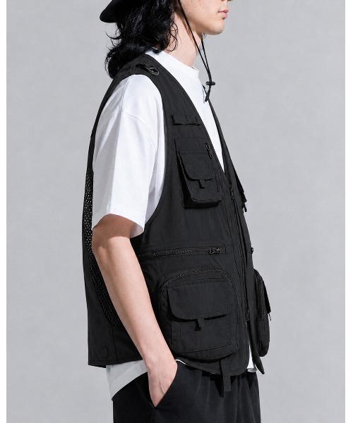 CALIFORNIA OUTFITTERS(カリフォルニア アウトフィッターズ)の「9D7 マルチポケット ユーティリティ ベスト(ベスト・メンズ・ブラック/カーキ・M/L/XL)」の7枚目の写真