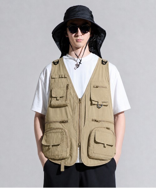 CALIFORNIA OUTFITTERS(カリフォルニア アウトフィッターズ)の「9D7 マルチポケット ユーティリティ ベスト(ベスト・メンズ・ブラック/カーキ・M/L/XL)」の9枚目の写真