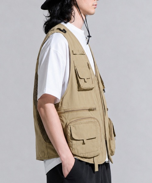 CALIFORNIA OUTFITTERS(カリフォルニア アウトフィッターズ)の「9D7 マルチポケット ユーティリティ ベスト(ベスト・メンズ・ブラック/カーキ・M/L/XL)」の12枚目の写真
