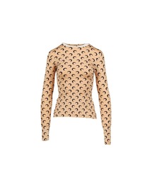 MOON PRINTED JERSEY LS CREWNECK TOP