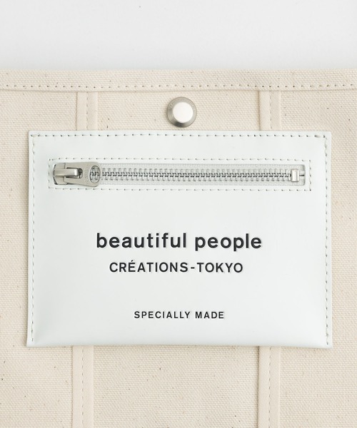 beautiful people(ビューティフルピープル)の「【beautiful people/ビューティフルピープル】lining logo pocketmini shoulder bag/ライニングロゴ ポケットミニ ショルダーバッグ(ショルダーバッグ・レディース・ブラック/キナリ・FREE)」の3枚目の写真