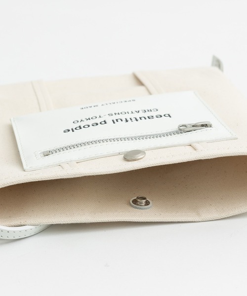 beautiful people(ビューティフルピープル)の「【beautiful people/ビューティフルピープル】lining logo pocketmini shoulder bag/ライニングロゴ ポケットミニ ショルダーバッグ(ショルダーバッグ・レディース・ブラック/キナリ・FREE)」の5枚目の写真