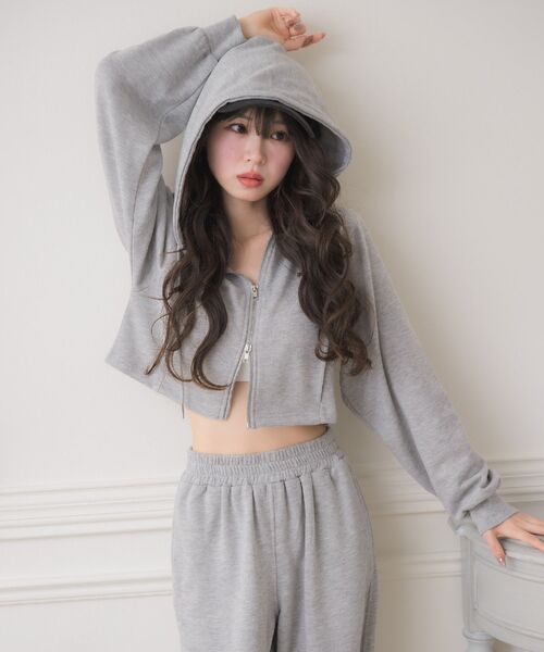 ems excite（エムズエキサイト）の「パーカー＆PTSETUP（パーカー・レディース・ダークグレー/ホワイト系その他/ブラック・FREE）」の4枚目の写真