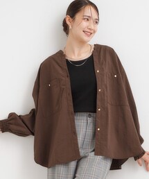 DRESKIP | 【洗える/S-LL】羽織れる ビックポケットVネックシャツ(シャツ/ブラウス)