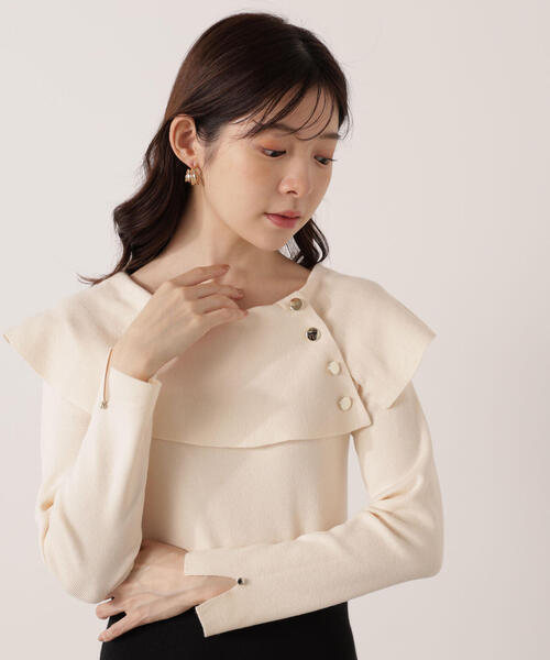 PROPORTION BODY DRESSING(プロポーションボディドレッシング)の「ケープニットワンピース / 1215240100(ワンピース・レディース・ブラック/レッド・MEDIUM/P/S)」の7枚目の写真