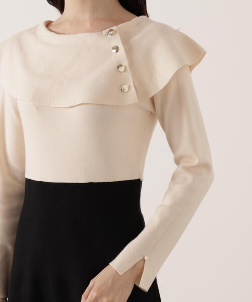 PROPORTION BODY DRESSING(プロポーションボディドレッシング)の「ケープニットワンピース / 1215240100(ワンピース・レディース・ブラック/レッド・MEDIUM/P/S)」の13枚目の写真