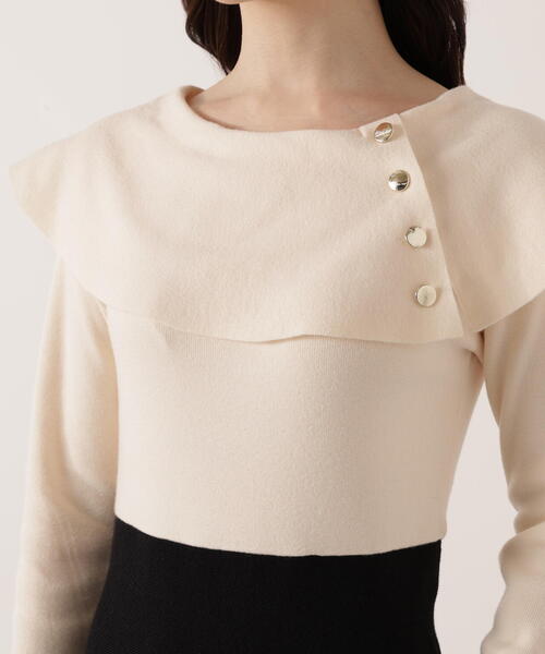 PROPORTION BODY DRESSING(プロポーションボディドレッシング)の「ケープニットワンピース / 1215240100(ワンピース・レディース・ブラック/レッド・MEDIUM/P/S)」の14枚目の写真