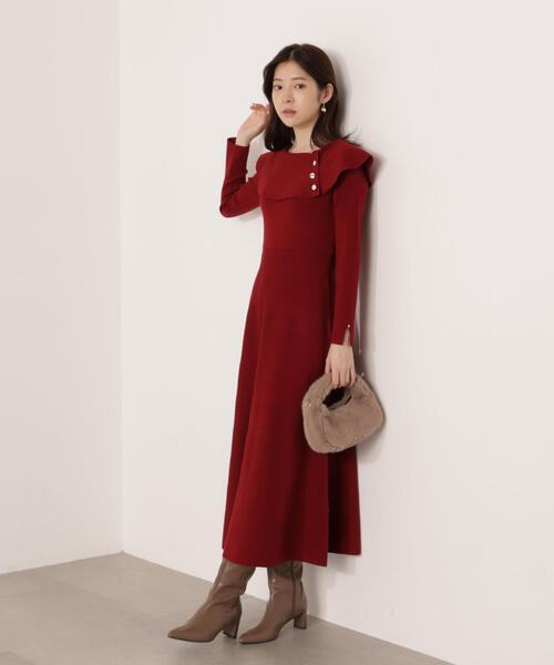 PROPORTION BODY DRESSING(プロポーションボディドレッシング)の「ケープニットワンピース / 1215240100(ワンピース・レディース・ブラック/レッド・MEDIUM/P/S)」の18枚目の写真