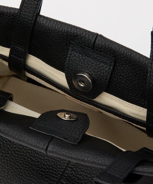 russet（ラシット）の「【再値下げ】レザーダブルハンドルミニトートバッグ（トートバッグ・レディース・ブラック/アイボリー・FREE）」の5枚目の写真