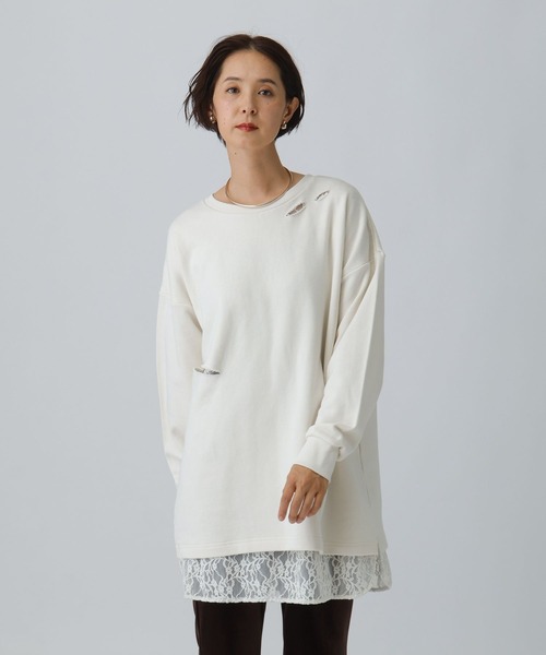 セール】カットアウトレースチュニック 290338（チュニック）｜LEPSIM