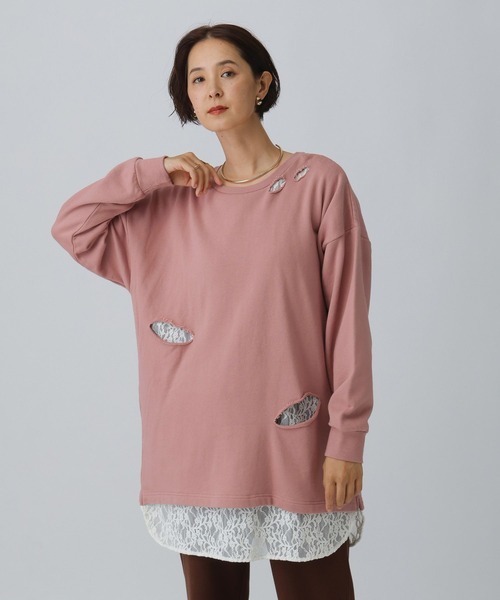 セール】カットアウトレースチュニック 290338（チュニック）｜LEPSIM