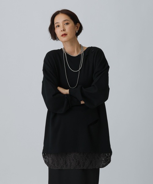 LEPSIM（レプシィム）の「カットアウトレースチュニック　290338（チュニック・レディース・ブラック/ホワイト/ピンク・FREE）」の3枚目の写真