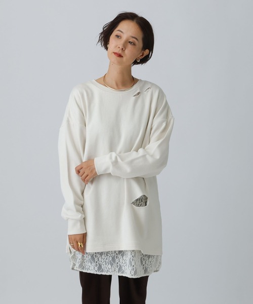 セール】カットアウトレースチュニック 290338（チュニック）｜LEPSIM