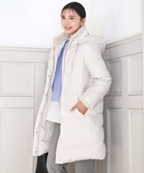 ベーシックタフタ ロングダウンコート/撥水加工（ダウンジャケット